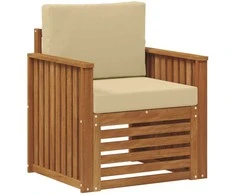 Lauko sofa Tvirta akacijos mediena ir poliesteris Natūrali