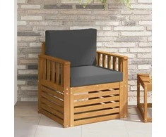 Lauko sofa Tvirta akacijos mediena ir poliesteris Natūrali