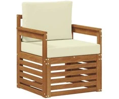 Lauko sofa Tvirta akacijos mediena ir poliesteris Natūrali