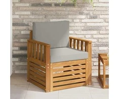 Lauko sofa Tvirta akacijos mediena ir poliesteris Natūrali