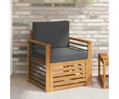 Lauko sofa Tvirta akacijos mediena ir poliesteris Natūrali