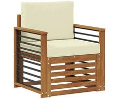 Lauko sofa Tvirta akacijos mediena ir poliesteris Natūrali