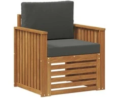 Lauko sofa Tvirta akacijos mediena ir poliesteris Natūrali