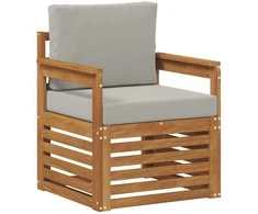 Lauko sofa Tvirta akacijos mediena ir poliesteris Natūrali