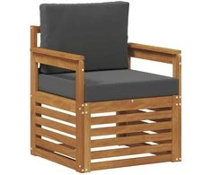 Lauko sofa Tvirta akacijos mediena ir poliesteris Natūrali