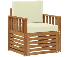 Lauko sofa Tvirta akacijos mediena ir poliesteris Natūrali
