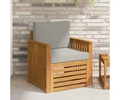 Lauko sofa Tvirta akacijos mediena ir poliesteris Natūrali
