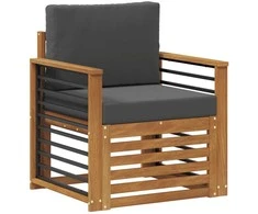 Lauko sofa Tvirta akacijos mediena ir poliesteris Natūrali