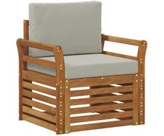 Lauko sofa Tvirta akacijos mediena ir poliesteris Natūrali