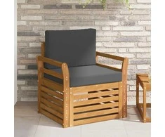 Lauko sofa Tvirta akacijos mediena ir poliesteris Natūrali