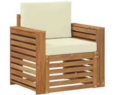 Lauko sofa Tvirta akacijos mediena ir poliesteris Natūrali