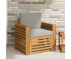 Lauko sofa Tvirta akacijos mediena ir poliesteris Natūrali