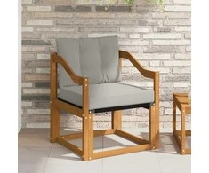 Lauko sofa Kietos akacijos mediena Natūrali ir šviesiai pilka