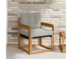 Lauko sofa Kietos akacijos mediena Natūrali ir šviesiai pilka
