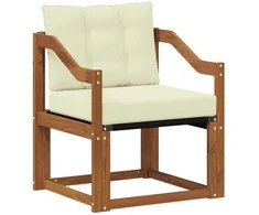 Lauko sofa Kietos akacijos mediena Natūralus ir grietinėlė