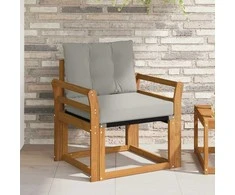 Lauko sofa Kietos akacijos mediena Natūrali ir šviesiai pilka