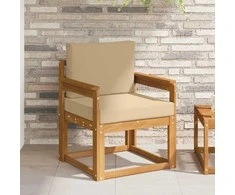 Lauko sofa Tvirta akacijos mediena ir poliesteris Natūrali