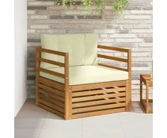 Lauko sofa Tvirta akacijos mediena ir poliesteris
