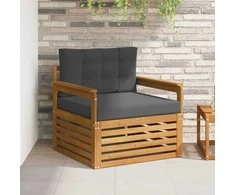 Lauko sofa Tvirta akacijos mediena ir poliesteris