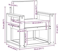Lauko sofa Tvirta akacijos mediena ir poliesteris Natūrali