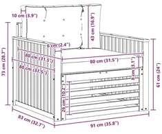 Lauko sofa Tvirta akacijos mediena ir poliesteris