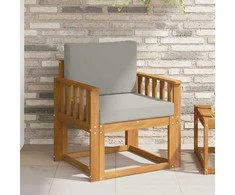 Lauko sofa Tvirta akacijos mediena ir poliesteris