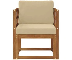 Lauko sofa Tvirta akacijos mediena ir poliesteris Natūrali