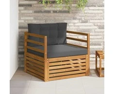 Lauko sofa Tvirta akacijos mediena ir poliesteris