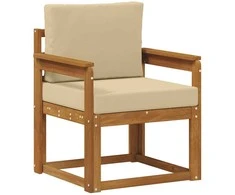 Lauko sofa Tvirta akacijos mediena ir poliesteris Natūrali