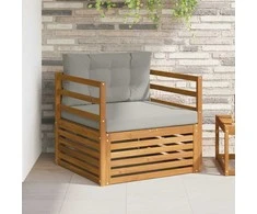Lauko sofa Tvirta akacijos mediena ir poliesteris