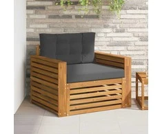 Lauko sofa Tvirta akacijos mediena ir poliesteris
