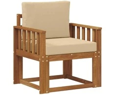 Lauko sofa Tvirta akacijos mediena ir poliesteris Natūrali