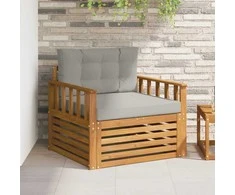 Lauko sofa Tvirta akacijos mediena ir poliesteris