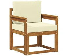 Lauko sofa Tvirta akacijos mediena ir poliesteris Natūrali