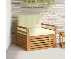Lauko sofa Tvirta akacijos mediena ir poliesteris
