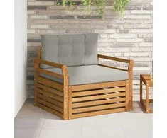 Lauko sofa Tvirta akacijos mediena ir poliesteris