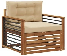 Lauko sofa Tvirta akacijos mediena ir poliesteris