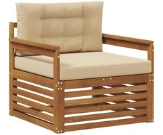 Lauko sofa Tvirta akacijos mediena ir poliesteris