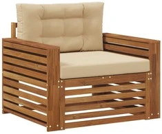 Lauko sofa Tvirta akacijos mediena ir poliesteris