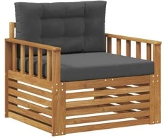 Lauko sofa Tvirta akacijos mediena ir poliesteris