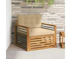 Lauko sofa Tvirta akacijos mediena ir poliesteris