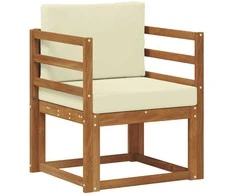 Lauko sofa Tvirta akacijos mediena ir poliesteris Natūrali
