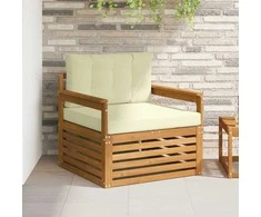 Lauko sofa Tvirta akacijos mediena ir poliesteris