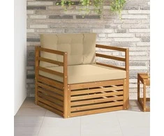 Lauko sofa Tvirta akacijos mediena ir poliesteris