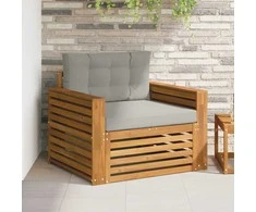 Lauko sofa Tvirta akacijos mediena ir poliesteris