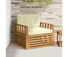 Lauko sofa Tvirta akacijos mediena ir poliesteris