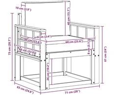 Lauko sofa Tvirta akacijos mediena ir poliesteris Natūrali