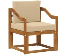 Lauko sofa Tvirta akacijos mediena ir poliesteris Natūrali