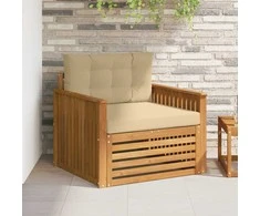 Lauko sofa Tvirta akacijos mediena ir poliesteris