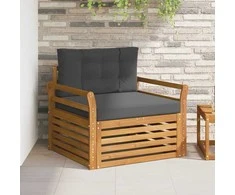 Lauko sofa Tvirta akacijos mediena ir poliesteris
